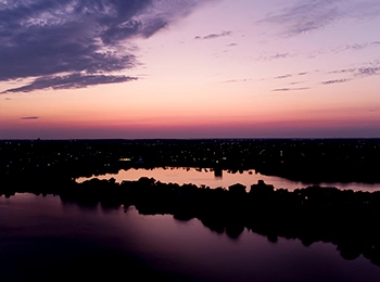 Fotografie aeriana deasupra lacului Fundeni